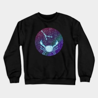 Cancer Zodiac Sign Crab with Constellation Crewneck Sweatshirt